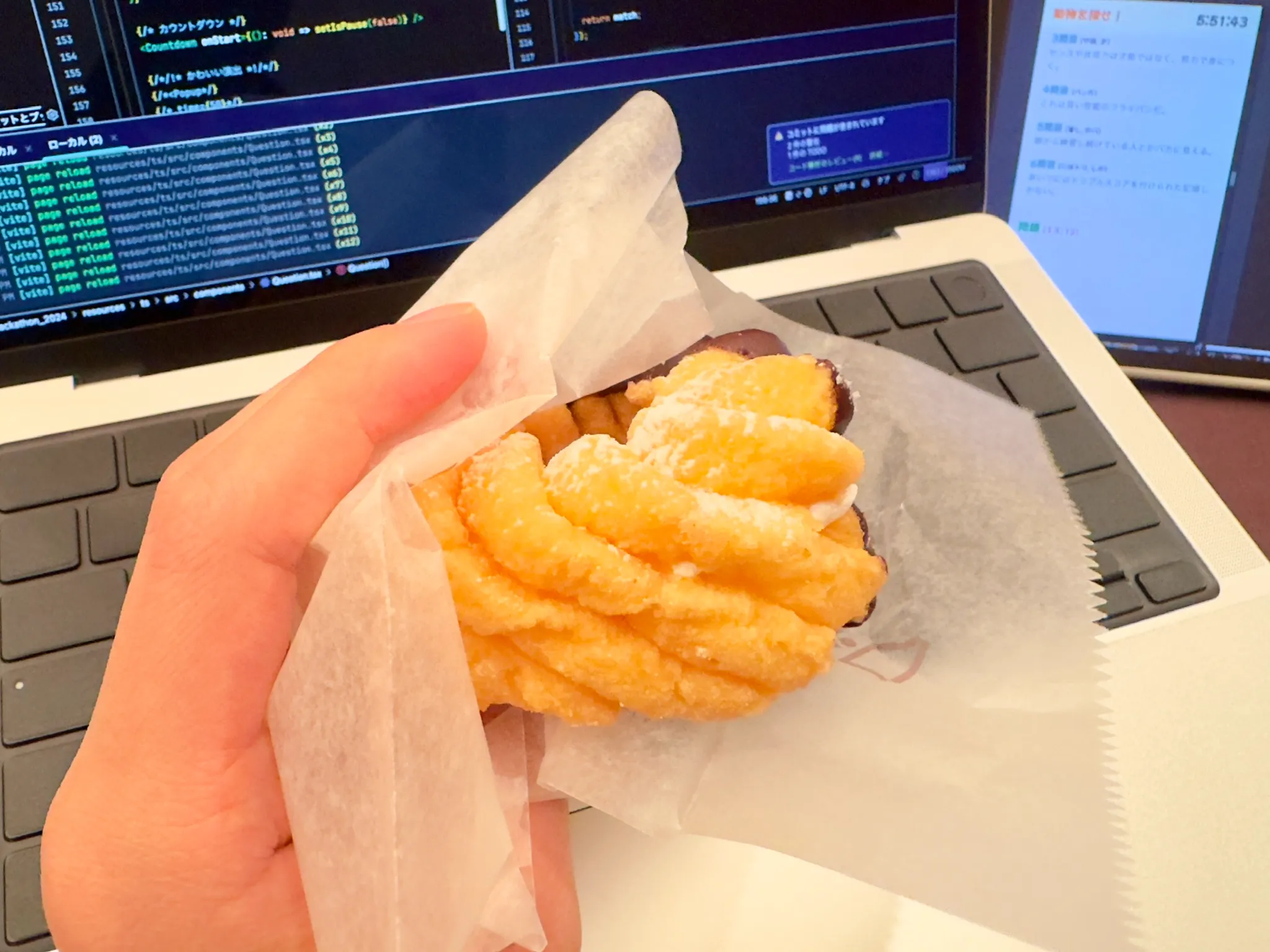 石巻ハッカソン2024でスポンサーから提供されたドーナツ